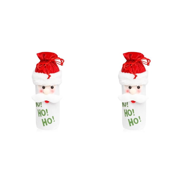 Bewildely Pequeña funda decorativa para botellas de vino de Feliz Navidad, bolsa de champán, decoración artística, herramienta de fiesta en No.01 2Conjunto