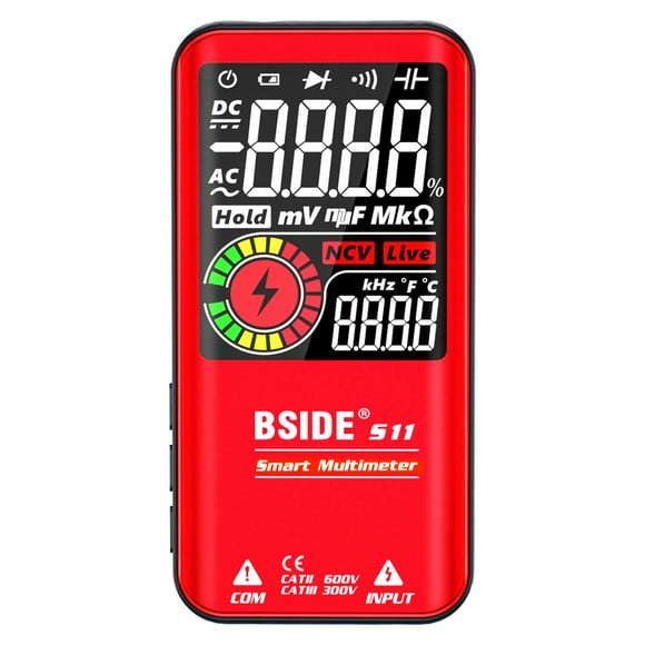 Bside S11 Intelligent 9999 Counts Multimeter Digital Lcd Display Rechargeable Universal Meter Ac/Dc Voltmeter Ohmmeter Test Resistance Capacitance Frequency Diode Continuity Ncv Live Line Wi
