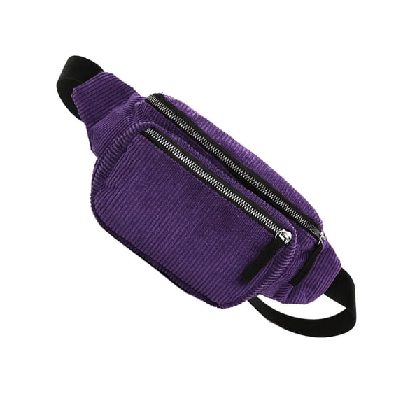 UKCOCO Woman Waist Bag Purple Large Capacity Waist Pouch for Shopping