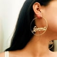 thumbnail image 2 of 1 par de pendientes de gancho de mujer de moda de círculo redondo étnicos, pendientes colgantes Yuyangstore Pendientes colgantes, 2 of 8
