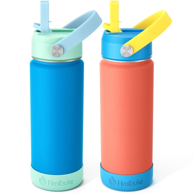 Botella de agua Fimibuke Kids con aislamiento, 530 ml, acero inoxidable, paquete de 2