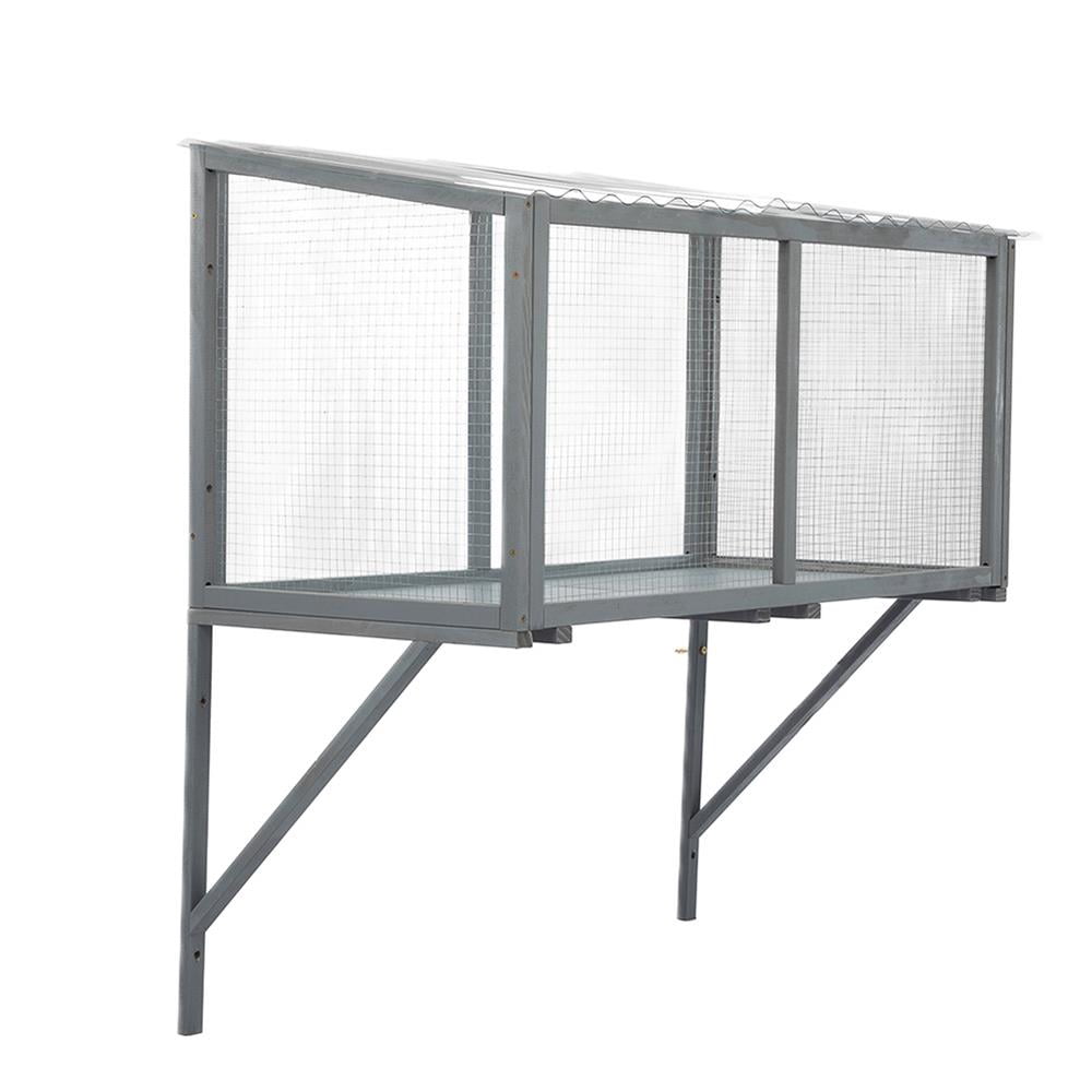 Kadyn Cat House Indoor Outdoor, Pet Cat House, Cat Window Catio, Cat Outdoor Enclosure with Sun Sheet Roof, Wall Mounted Wood Cat Window Perch House,Dark Gray