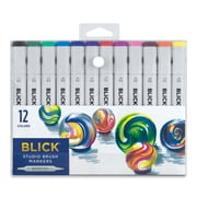 Blick Studio Brush Markers - Set of 12, Assorted Colors