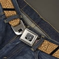 thumbnail image 2 of Buckle-Down Belt, Seatbelt Buckle Belt, Leopard Brown Black Slash, 34 to 52 Inches, 2 of 9