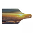thumbnail image 1 of Clouds Cutting Board, Sunset Scenery over the Clouds Imaginary Secret Weather Lands Natural Wonders on Earth, Tempered Glass Cutting and Serving Board, Wine Bottle Shape, Orange, by Ambesonne, 1 of 1