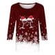 thumbnail image 3 of Camisetas de Navidad para Mujeres, 3/4 Manga Cuello Redondo Blusa con Estampado de Vacaciones, Top de Moda Casual, 3 of 5