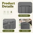 thumbnail image 4 of QISHENSHUI 31 Gallon Waterproof Outdoor Storage Box Resin Deck Box Lockable and UV Resistant for Patio Furniture,Garden Tools (Grey), 4 of 7