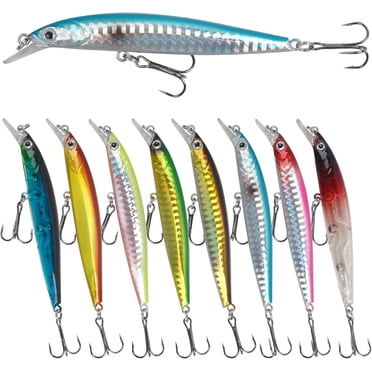 Jerkbait Minnow Fishing Lures 8pcs Bass Swimbait Artificial Jerk Bait Crankbaits Minnow Lures for Walleye Trout Pike Freshwater Surf Saltwater