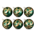 thumbnail image 3 of Aurorax Shatterproof Christmas Ball Ornaments Set,6 Pack Christmas Tree Ornaments Balls Set,Green Floral Green Plastic Christmas Decorations for Home Indoor Xmas Tree, 3 of 7