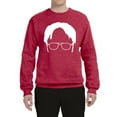 thumbnail image 2 of Wild Bobby, Office Dwight Glasses Face Silhouette Funny Schrute, Pop Culture, Unisex Crewneck Graphic Sweatshirt, Vintage Heather Red, X-Large, 2 of 4