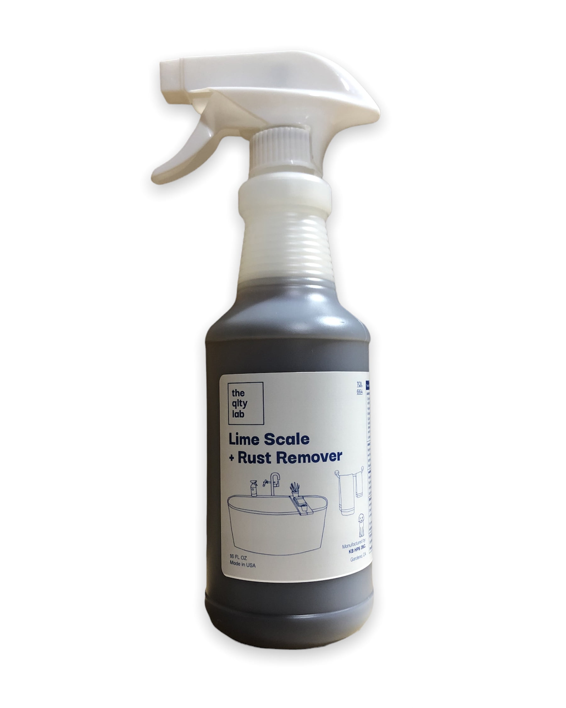 THE QLTY LAB Lime Scale + Rust Remover | Bathroom Cleaner | Spray | 16 Fl.Oz