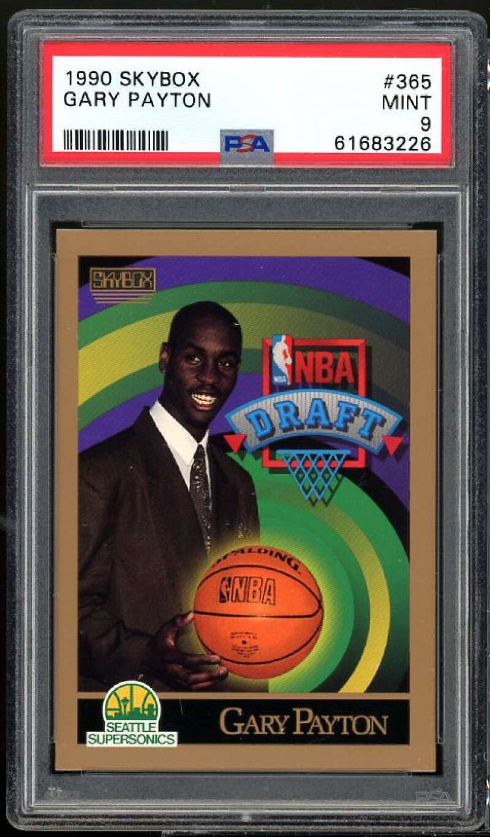 Gary Payton Rookie Card 1990-91 SkyBox #365 PSA 9
