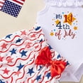 thumbnail image 4 of Kogui Summer Baby Girl Clothes Baby Girl 4th of July Outfit Infant Dresses Romper Letter Embroidery Overall Skirt Set 3Pcs Girl Patriotic Clothes 0 3 6 9 12 18 24 Months (Light Blue,12-18 Months), 4 of 5