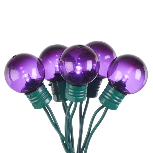 Holiday Time 57 ft, 100 Count Purple LED Super Bright G30 Christmas