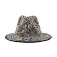 thumbnail image 4 of QHFBli Womens Bling Rhinestone Wide Brim Panama Hat Sun Visor Fedora Hat Cap, 4 of 4