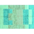 thumbnail image 1 of Ahgly Company Indoor Rectangle Abstract Turquoise Blue Modern Area Rugs, 3' x 5', 1 of 4