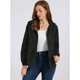 thumbnail image 2 of DARING DIVA Zipper Lightweight Hiking Hooded Windbreaker Raincoat M Black, 2 of 6