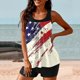 thumbnail image 5 of Trajes de baño tankini para mujer Trajes de baño de dos piezas con espalda de tiras y estampado conservador para mujer Traje de baño de dos piezas para mujer, 5 of 5