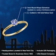 thumbnail image 2 of Gem Stone King 14K Yellow Gold Blue Tanzanite Engagement Ring for Women | 0.46 Cttw | Round 5MM | Gemstone December Birthstone | Size 9, 2 of 6