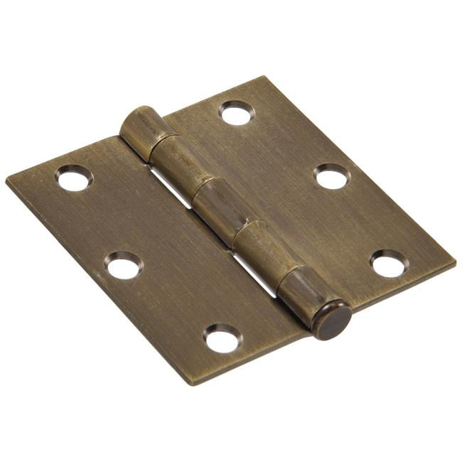 Brass Finish Antique The Hillman Group 851178 2-Inch x 1-Inch Solid Brass Narrow Hinge