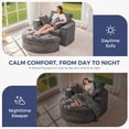 thumbnail image 3 of BYBYME 49''Round Chaise Lounge Chair,Corduroy Sofa Bed With Deep Seat,Upholstered Boneless Chaise Indoor,Cozy Sleeper Couch for Living Room with Ottoman,DGrey, 3 of 8