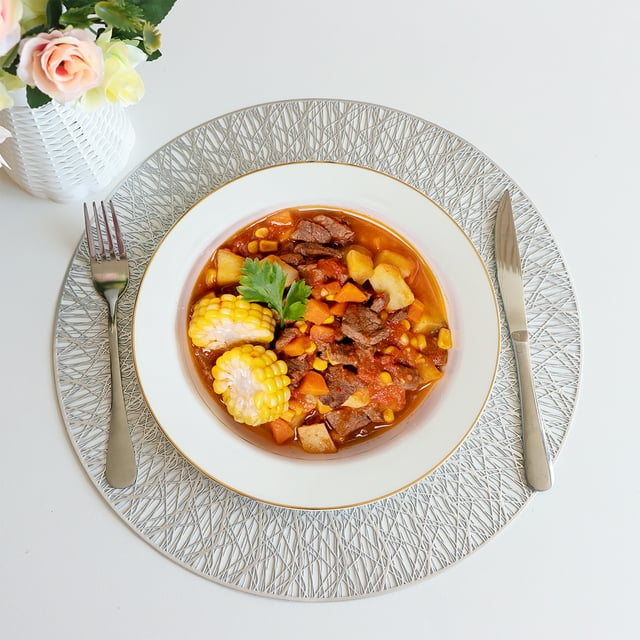 Round Placemats Set of 6, Premium Place Mats for Dining Table