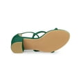 thumbnail image 5 of BLISSFUL STEP Women's Open Toe Strappy Block Heel Sandals Green 9, 5 of 7