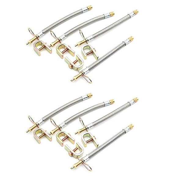8Pcs 12 Inch Flexible Valve Stem Extenders Stainless Steel Tyre Tire Valve Stem Extension Adaptors Car Truck Trailer