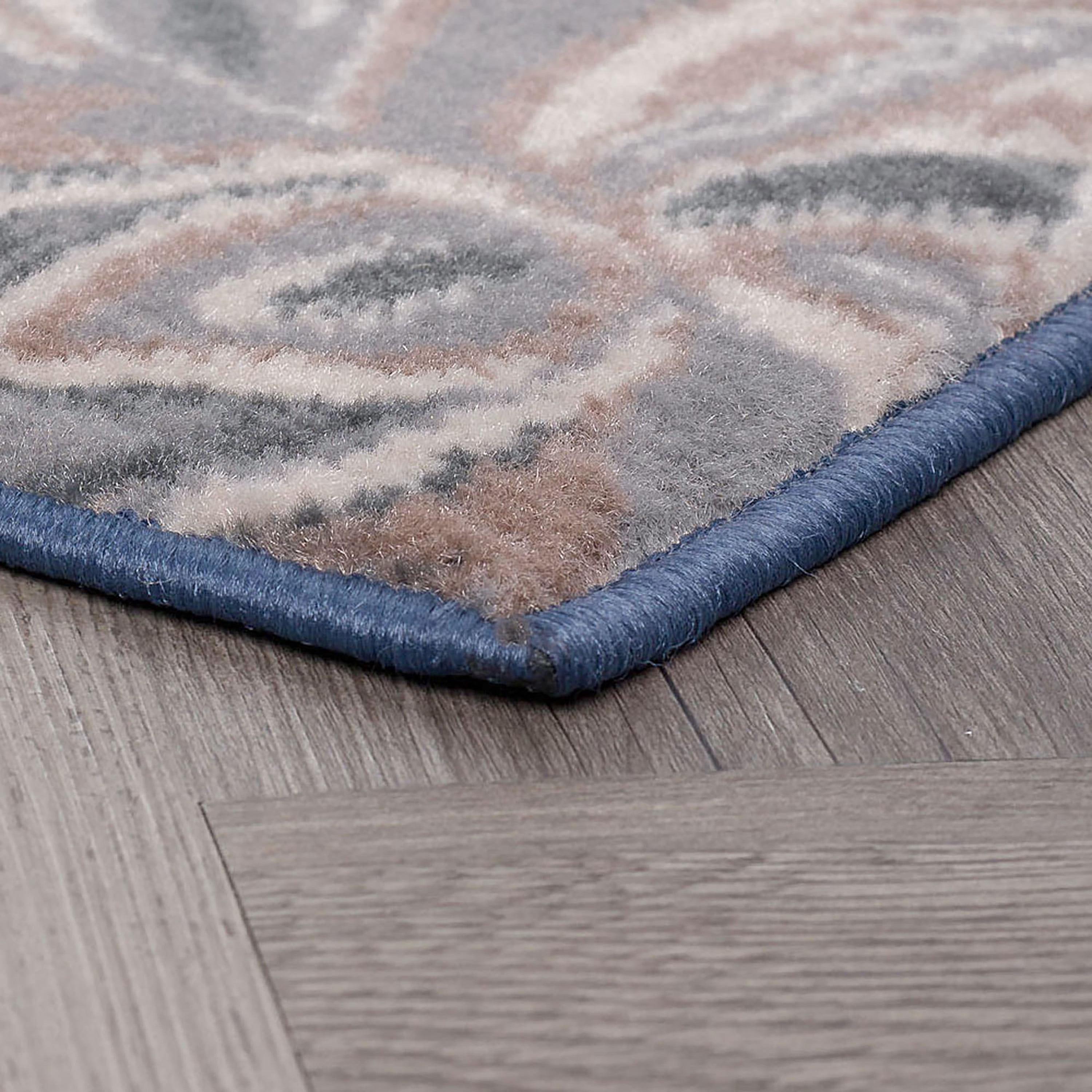 Madison Transitional 9' x 12' Navy and Cream Polypropylene Indoor Area Rug