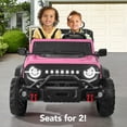 thumbnail image 4 of Best Choice Products Kids 24V 2-Seater Electric Ride-On Car Truck w/ Parent Control, Bluetooth, LED Lights - Pink, 4 of 10