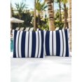 thumbnail image 4 of Outdoor Pillows Waterproof, Navy Blue Striped Throw Pillows with Inserts Included, Modern Art Farmhouse Stripes Indoor Outdoor Decorative Lumbar Pillow for Bed/Couch/Patio 16"x16", 2Pcs, 4 of 8