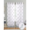 thumbnail image 2 of Linenwalas Natural Cotton Linen Semi-Sheer Curtains for Living Room 96 inch Length 2 Panels Set, Grommet Top, Semi Transparent Curtain Balance Privacy & Light (W-52xL-96 Inches /Green Leaf Design), 2 of 7