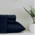 thumbnail image 6 of Lux Decor Collection Full Sheet Set - Luxury Cooling Bed Sheets & Pillowcases - 16" Deep Pocket Wrinkle, Fade, Stain Resistant Sheets - Navy Blue, 6 of 8
