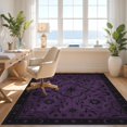 thumbnail image 3 of Design&I 4'x6' Ultra Soft Area Rug, Deep Purple Celestial Floral Design Intricate Star and Moon Motif with Elegant Borders Fluffy Washable Non Shedding for Bedroom Living Room Home Office, 3 of 3