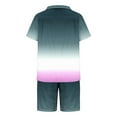 thumbnail image 5 of Stamzod Men's Pajama Sets Short Sleeve Gradient Satin Sleepwear Button Down Pockets Loungewear Soft Lightweight Mens Outfits 2 Piece, 5 of 5