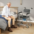 thumbnail image 2 of HOMCOM Shower Commode Wheelchair, Padded Seat, 331 lbs., Black, 2 of 10