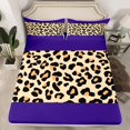thumbnail image 2 of jejeloiu Leopard Print Texture Full Size Sheets,Purple Abstract Geometric Bed Sheets,Brown Cheetah Pattern Sheet Sets For Girl,Microfiber Bedroom Decor,4 Pieces, 2 of 7