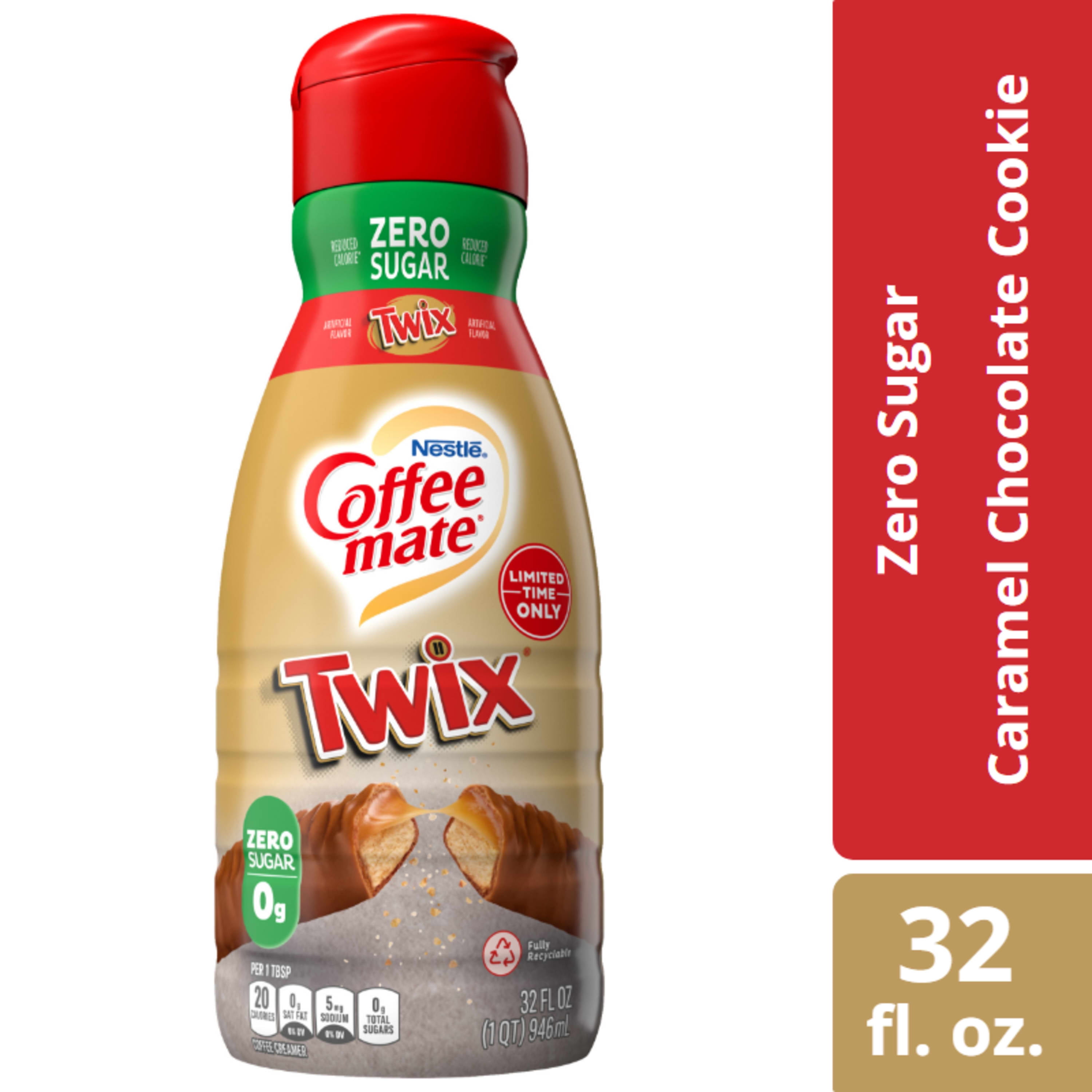 Nestle Coffee mate TWIX Flavored Creamer Zero Sugar Liquid Creamer, 32