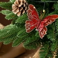 thumbnail image 6 of CuiLiyq 3 PCS Glitter Butterfly Christmas Tree Ornaments, Xmas Butterflies Wall Hanging Decor with Clips, Butterfly Hair Clip Craft Xmas Ornaments for Christmas Tree Wreath (Red), 6 of 6
