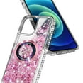 thumbnail image 4 of NageBee Designed for iPhone 14 Magnetic Case for MagSafe, Tempered Glass Screen Protector/Wrist Strap Lanyard, Glitter Floating Liquid Cute Case (Rose Gold), 4 of 6