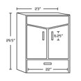 thumbnail image 4 of Imaginations Américaines  23 pouces W Vanity Base  Gris, 4 of 7