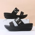 thumbnail image 4 of BONIXOOM Platform Sandals Women Clearance Buckle Platform V-Day Casual Summer Running Shoes For Women Black Size 9, 4 of 9