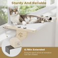 thumbnail image 3 of Cat Window Perch, Wood & Metal Frame Cat Window Hammock for Large Cats, Adjustable Pet Bed for Windowsill, Bedside, Drawer & Cabinet, Sturdy Space-Saving Cat Rest Seat, 3 of 8