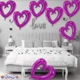 thumbnail image 5 of PMU Heart Shaped 24 Inch Open Center Mylar Balloon, Hot Pink Pkg/1, 5 of 7