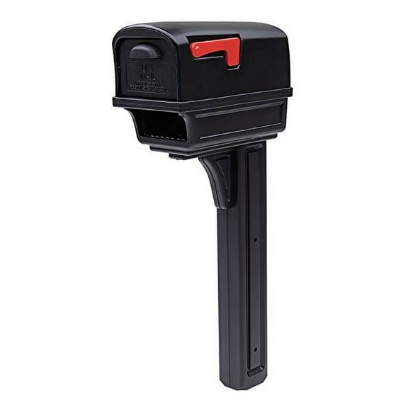 Architectural Mailboxes Gentry All-in-One, Large, Plastic, Mailbox and Post Combo, Black, GGC1B00AM