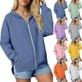 thumbnail image 6 of Hoodies Jacket For Women Zip Up Sweatshirt Fleece Jackets Casual Fall Winter Warm Coats Side Split Outerwear with Pockets, 6 of 6