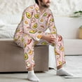 thumbnail image 7 of Picia Breakfast Pattern Men’s Long-Sleeve Sleepwear Set - Soft 2-Piece Loungewear with Pockets, Comfy PJs for Relaxing Nights-Small, 7 of 7
