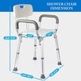 thumbnail image 4 of Danolaps Shower Seats For Elderly,Bath Chair Shower Chair Seat with Padded Armrests for Bathtub Slip Resistant Shower Seat Adjustable Height Shower Chair 350 lb Capacity, 4 of 7