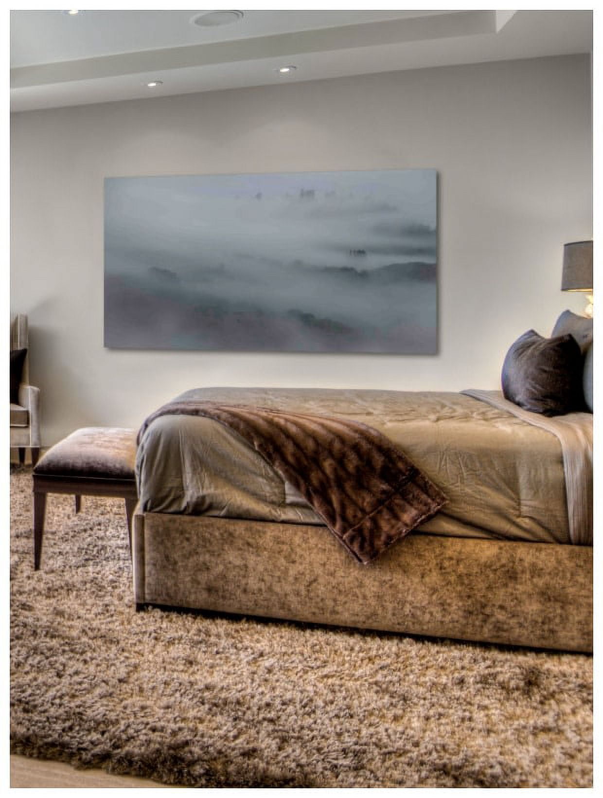 MARMONT HILL  - Handmade Peeking Through the Mist Painting Print on Canvas 36 x 18