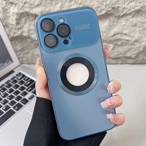 For iPhone 16 Plus Magnetic Phone Case,[Camera Lens Protector][Compatible with MagSafe] with Logo View Dust-Proof,Military-Grade Protection Slim Shockproof Anti-Scratch Phone Case,Navyblue